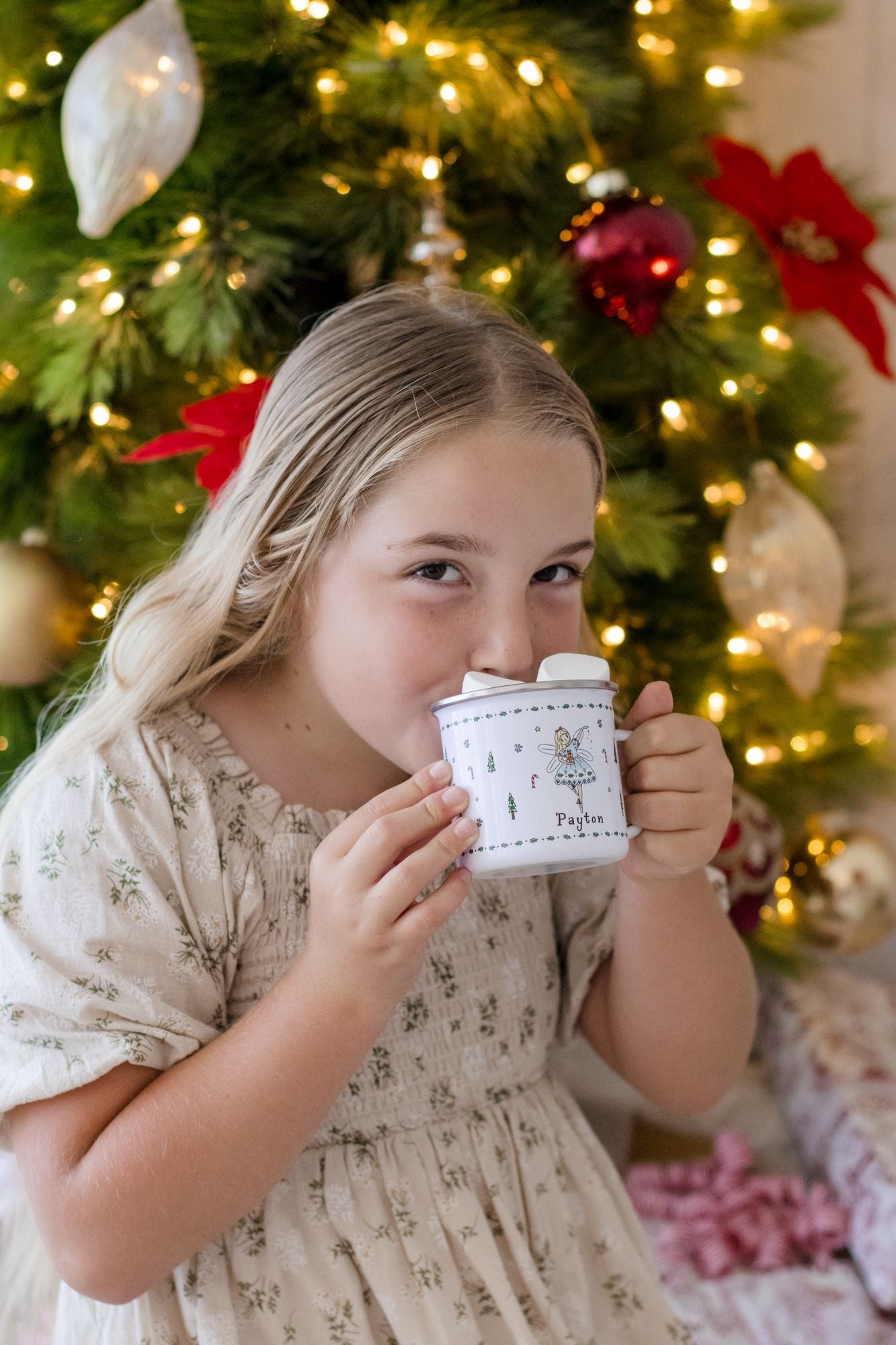 Personalised Christmas Enamel Mug - Tinsel Typeface