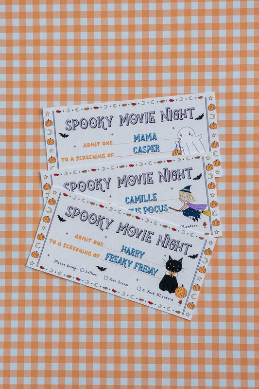 custom halloween movie ticket