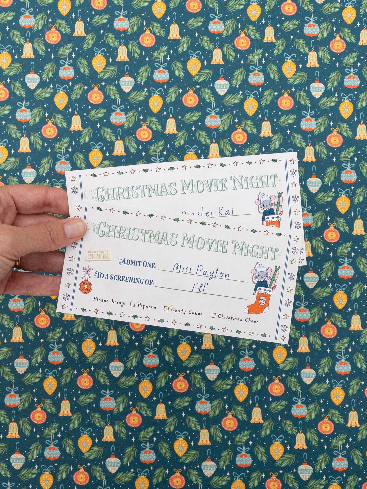 Christmas Movie Night Custom Tickets