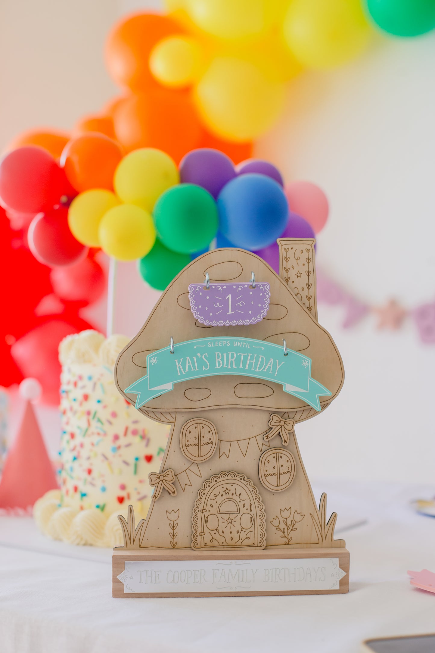 Whimsical Mushroom Birthday Countdown